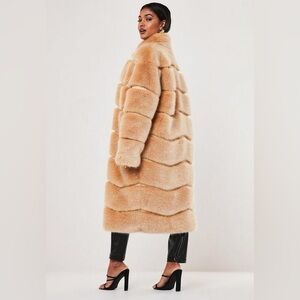 NWT Missguided PREMIUM PELTED FAUX FUR MAXI COAT